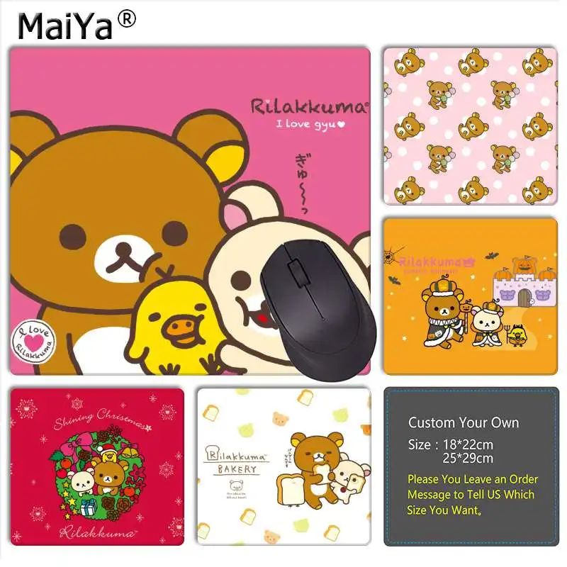 MaiYa Cool New Cute Rilakkuma Bear Нескользящие прочные силиконовые компьютерные коврики хит