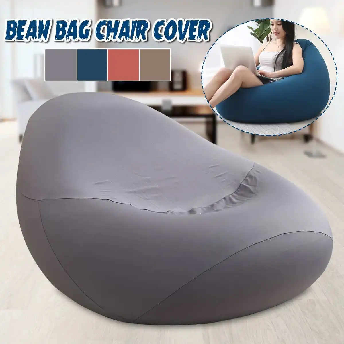 

Lazy Sofas Cover NO Filler Linen Cloth Lounger Seat Chair Bean Bag Pouf Puff Couch Tatami puff para sala Living Room Cover only!