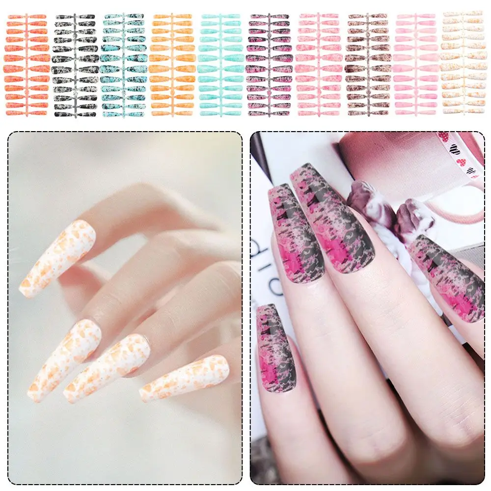 

Art Varnish Manicure Full Cover Extension Ballet False Nails Coffin Fake Nail Color Nail Tips Ballerina Nail