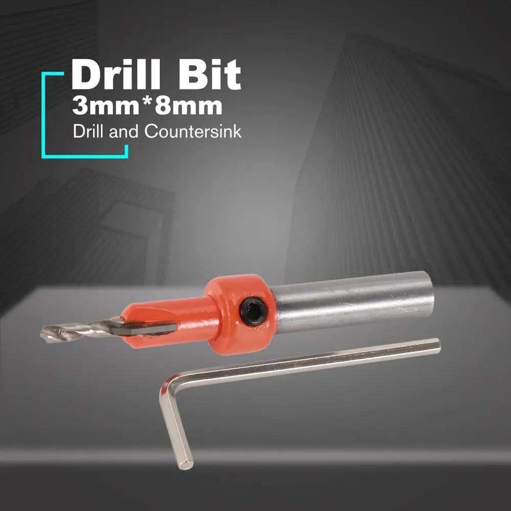 

Alloy Drill Bits 3mm*8mm Pilot Hole Saw Countersink Woodworking Chamfering Drilling Holes Accessories Wood Power Rotary Tool