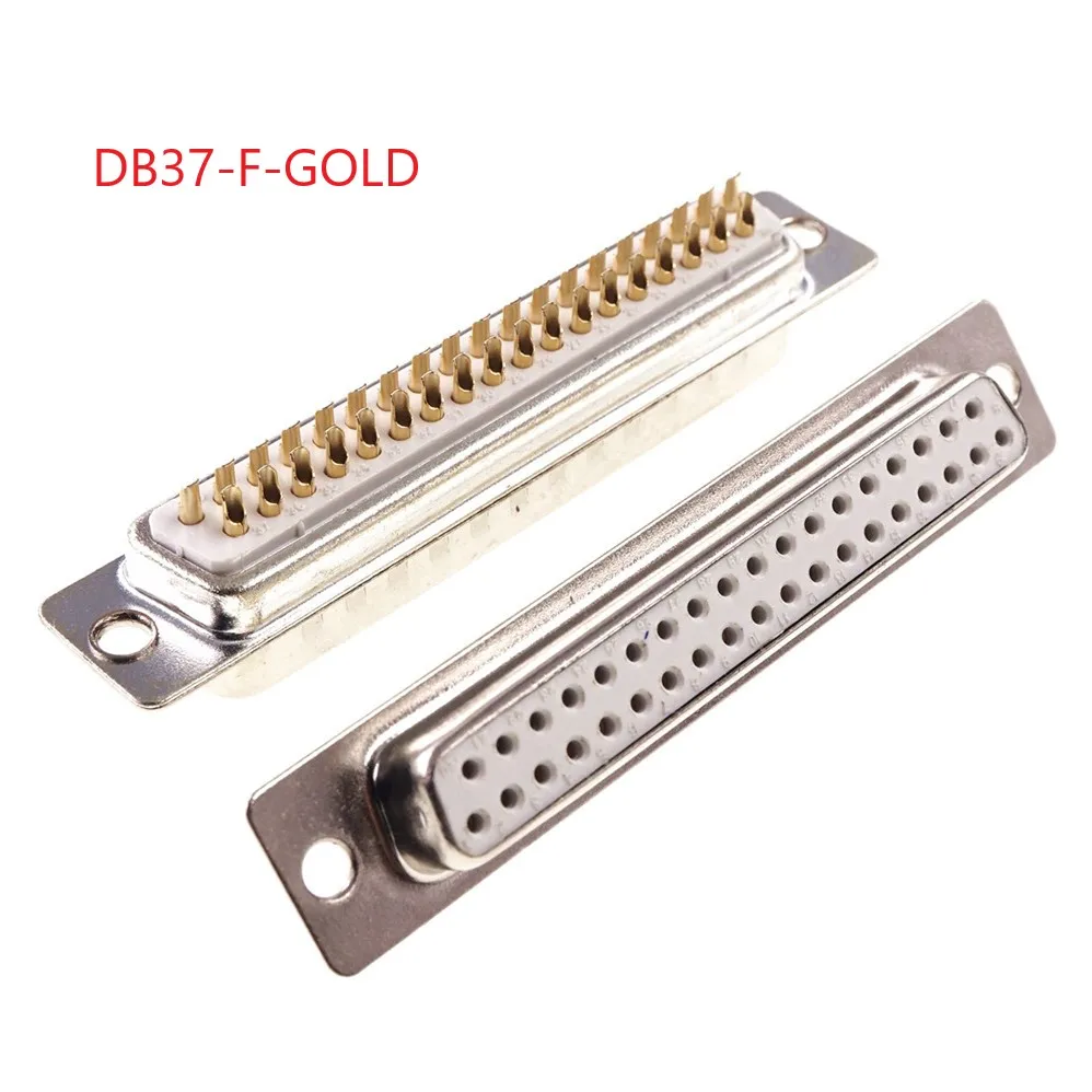 50 шт. D SUB разъемы 37 позиций Проволочный припой гнездо контактов 2 ряда золотое
