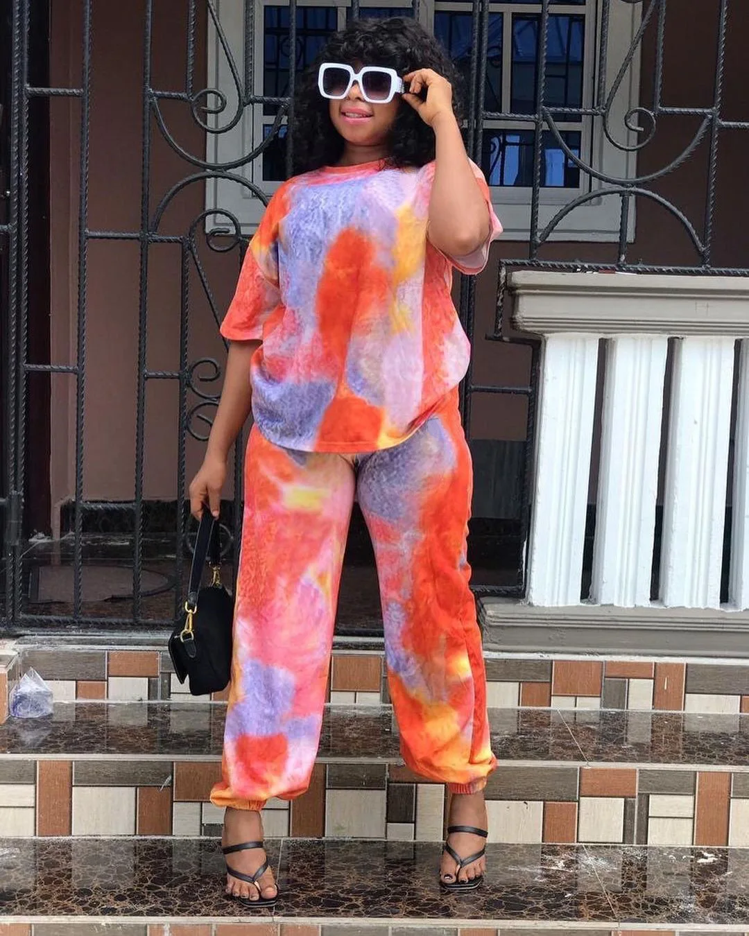 

Ursuper Для женщин s новый комплект из двух предметов, повседневные тай-дай Для женщин Повседневное уличная набор длинных брюк, комплекты одежд...