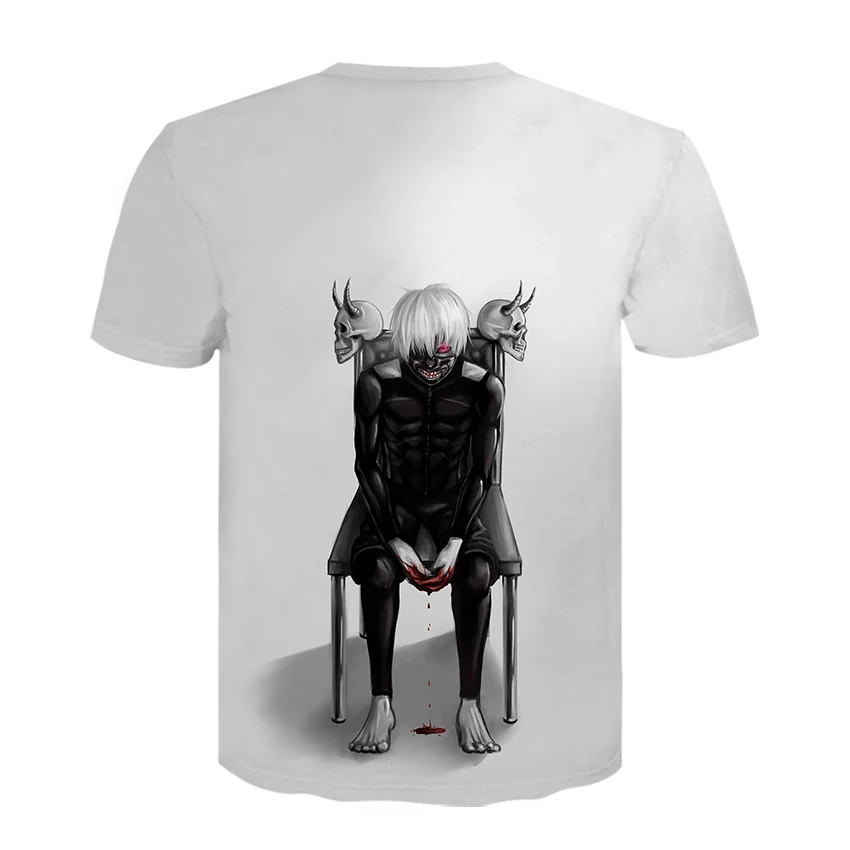 

Anime Tokyo Ghoul T-shirts Summer New Harajuku Style T shirt Men's 3D Print Cartoon Tee Shirts Boys Loose Short Sleeve Top