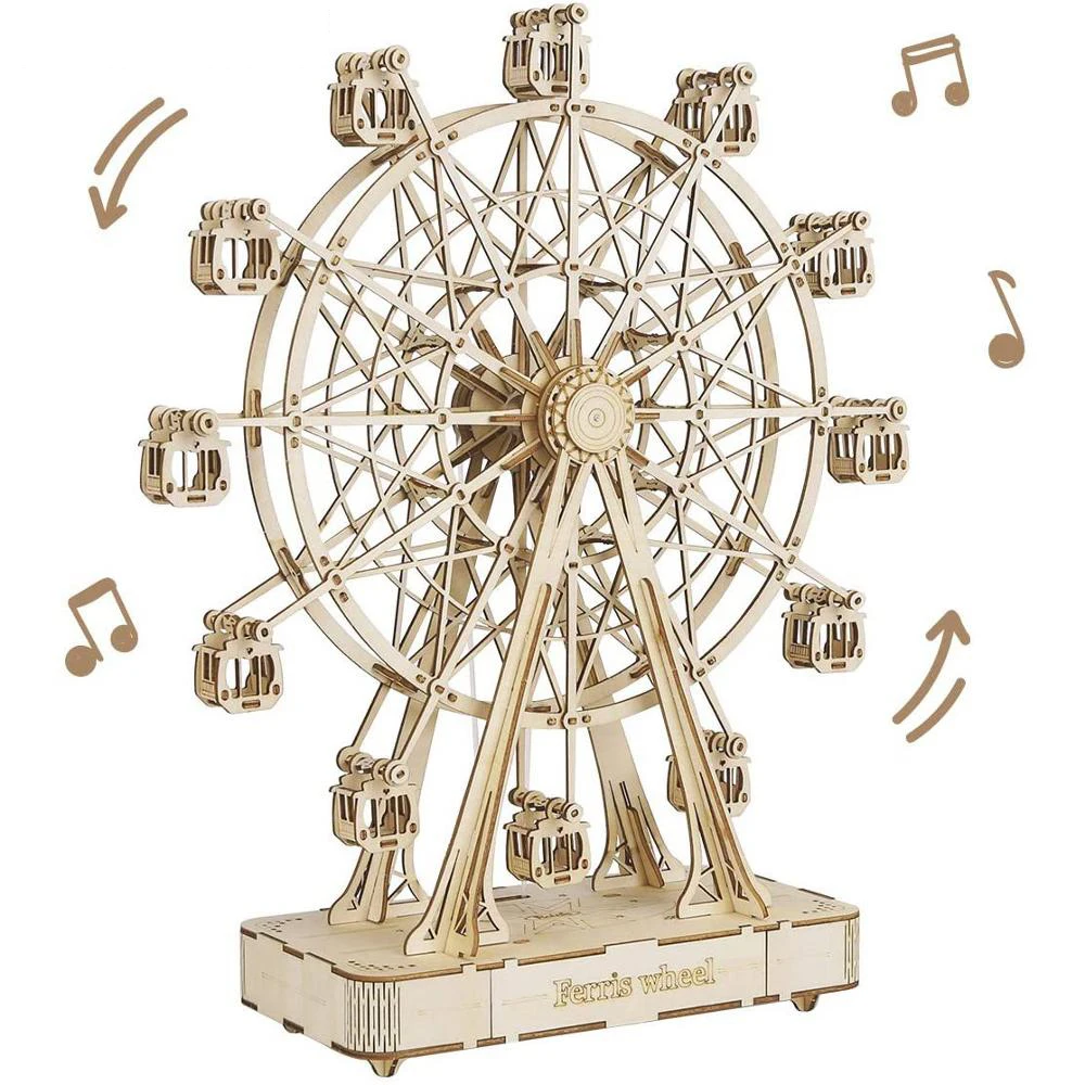 

Robotime 232pcs Rotatable Ferris Wheel DIY 3D Wooden Model Building Block Kits Assembly Toy Gift On Birthday Children's Day