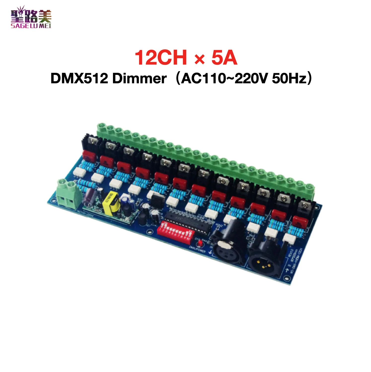 

WS-DMX-HVDIM-12CH High Voltage 12CH DMX512 Dimmer Output AC110~220V 5A×12CH Input AC110~220V 50Hz 12 Channels LED DMX Decoder