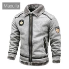 Maxullaзимняя мужская кожаная куртка, Мужская Флисовая мотоциклетная куртка с меховым воротником, повседневная верхняя одежда, теплые кожаные пальто, мужская одежда
