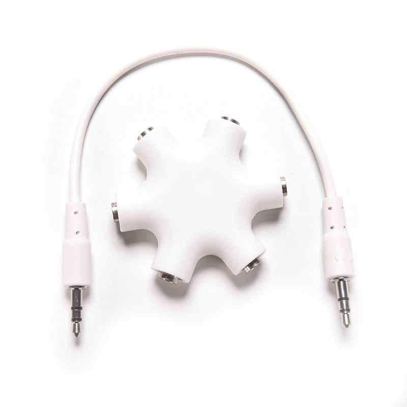 

3.5mm 6 Way Ports Male to 2 3 4 5 Female Audio Earphone Jack Splitter Adapter HUB 8 inch Cord Cable 1PC