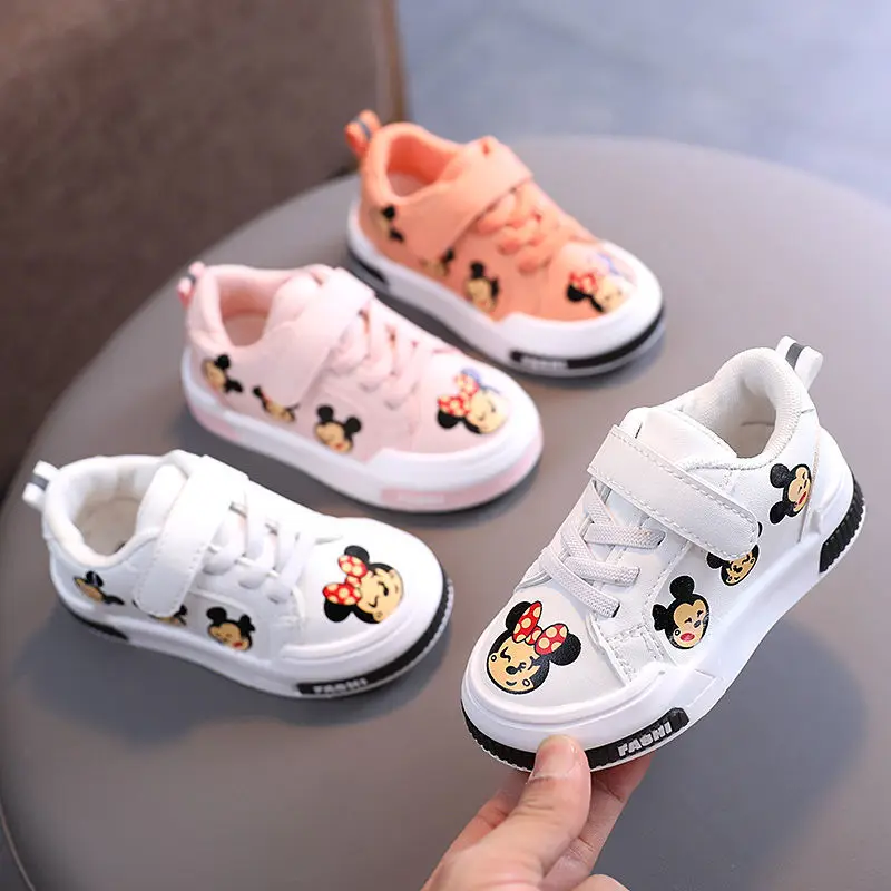 

Disney cartoon Minnie Mickey children casual shoes spring and autumn new 1-5 year old children's sports shoes baby walking shoes