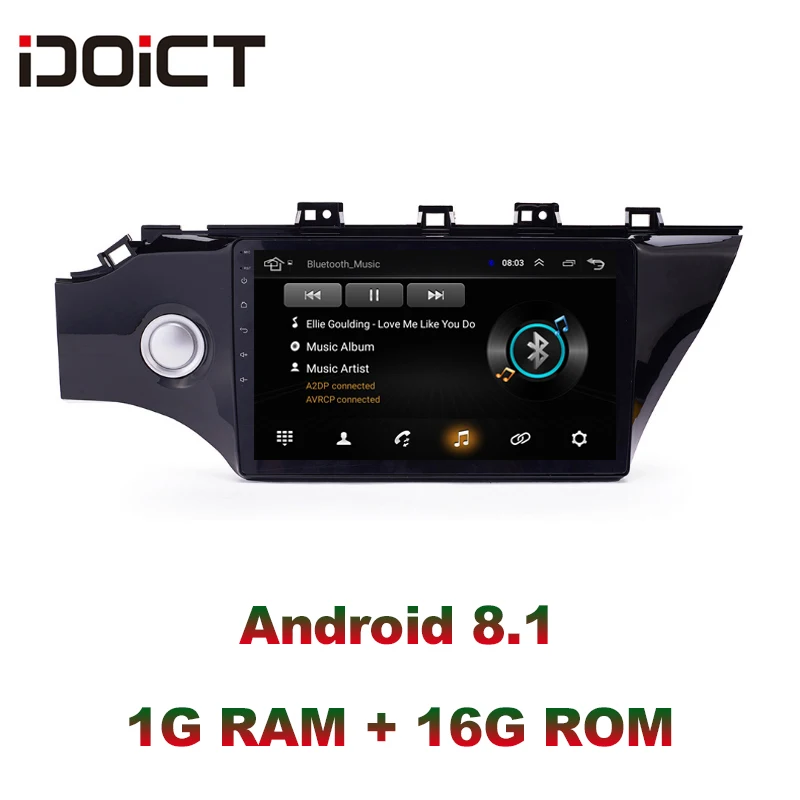 Автомобильный DVD плеер IDOICT Android 8 1 GPS навигация Мультимедиа для KIA K2 Rio 2017