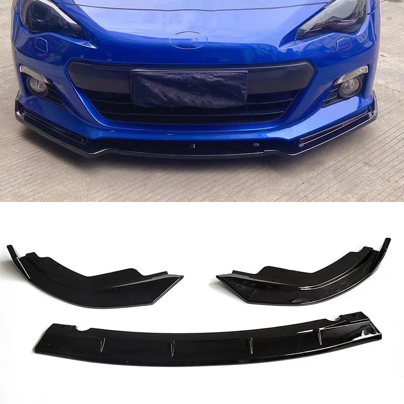 Parachoques delantero de coche negro de 3 piezas, divisor de labios, Protector de labio, difusor Spolie para Subaru BRZ Sti 2013-2018
