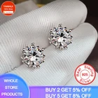 Женские серьги-гвоздики серебряного цвета с цирконом, 8 мм