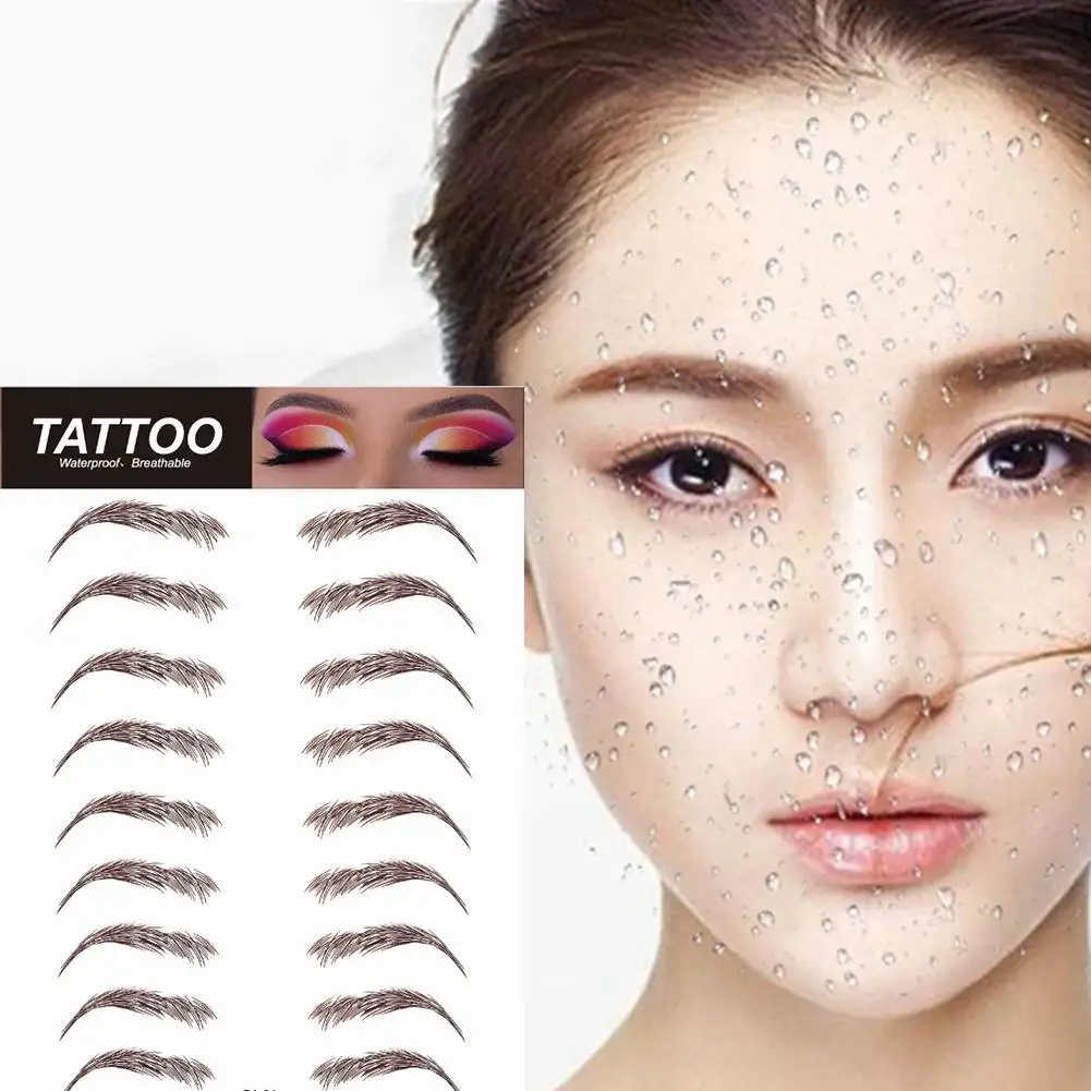 4D для ухода за волосами как брови татуировки Стикеры Ложные Длительное Действие