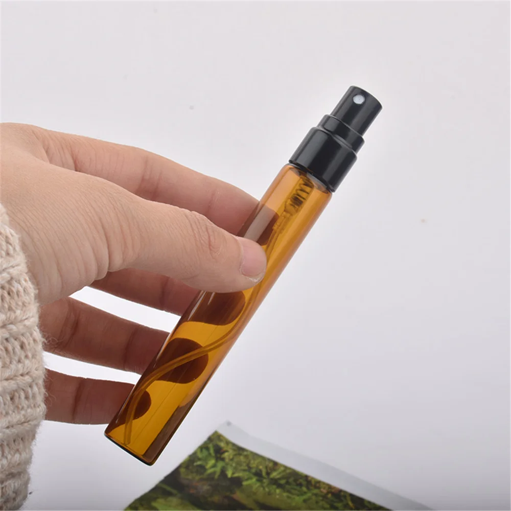 

10ml Amber Mini Perfume Glass Bottle Empty Cosmetics Bottle Sample Test Tube Thin Glass Vials Spray Bottle