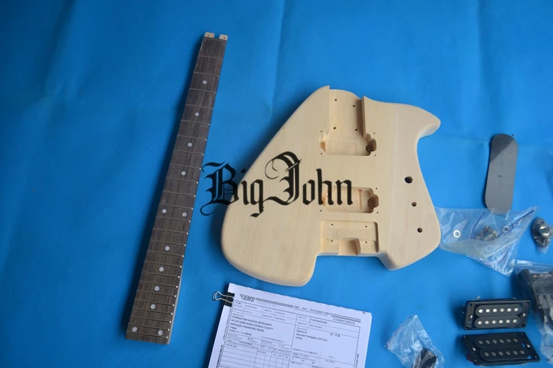 Безголовый корпус электрогитары и шея Неокрашенная с задней крышкой без
