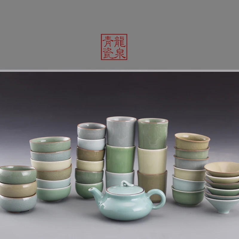 Цветочный изысканный каменный шлифовальный чайный набор ручной работы горшок