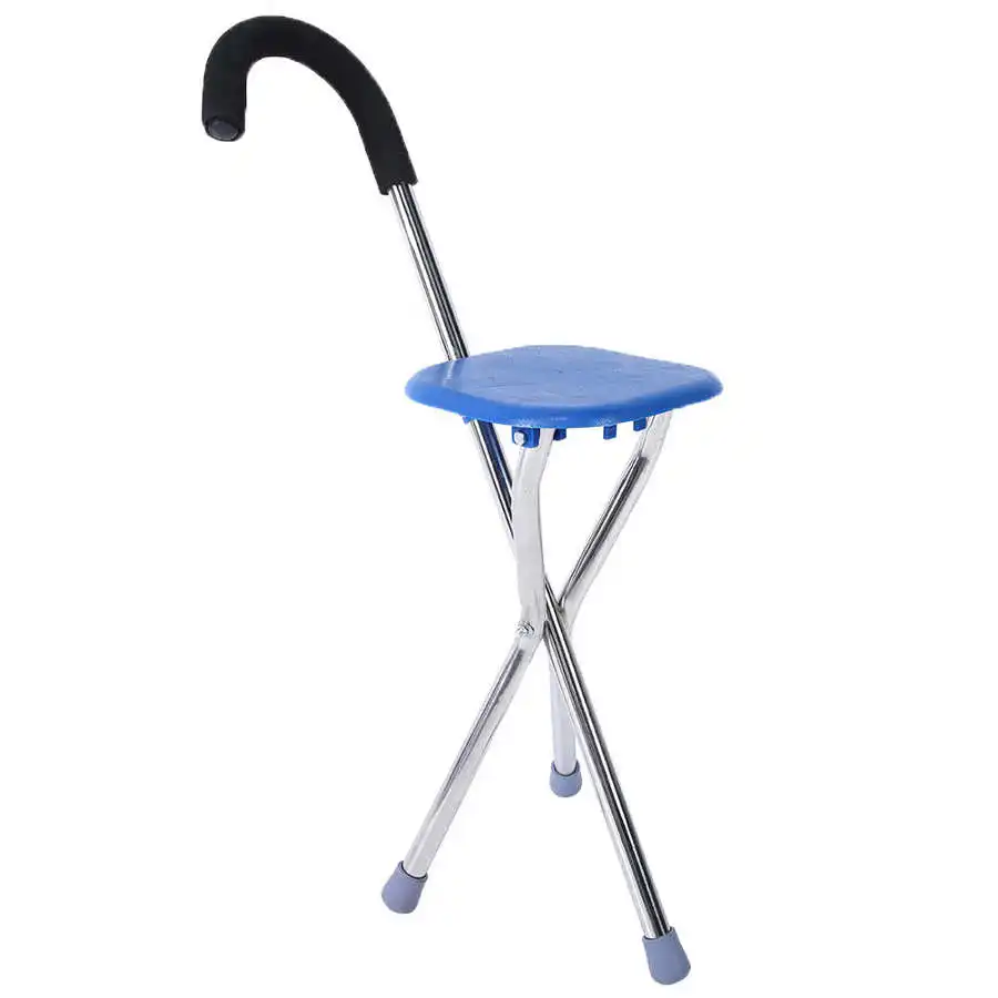 

Folding Walking Stick Tripod Stool Stainless Steel Thickening Walking Cane for the patients Elderly