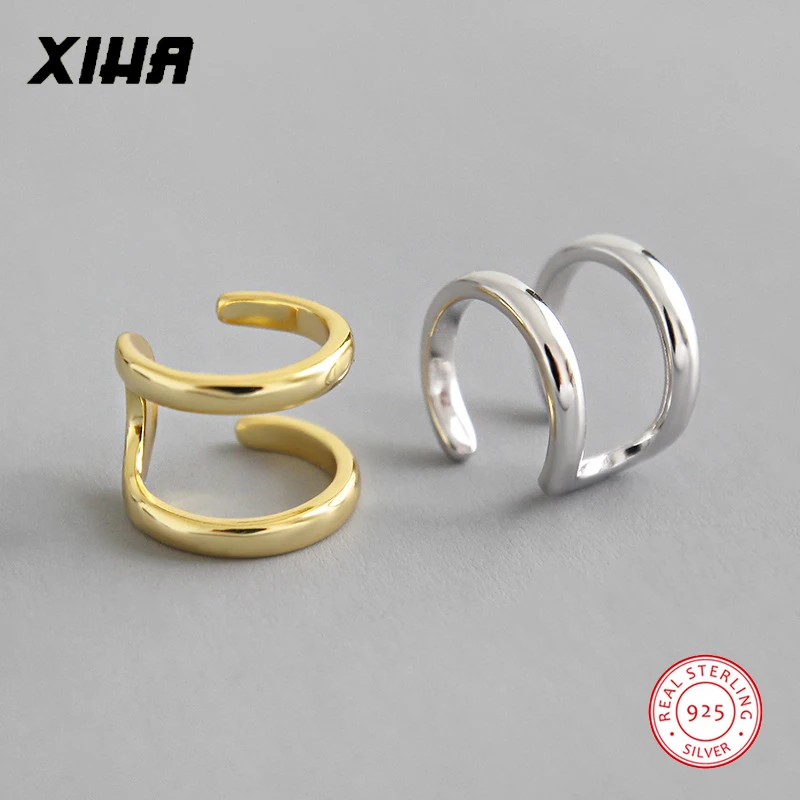 Двойной слой зажим на серьги серебро 925 пробы серебра для женщин свадебные