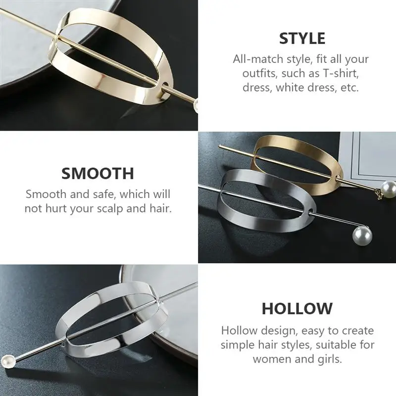 

2Pcs Alloy Hairpins Fine Nice Chic Women Headwear Hair Slide Pins Stylish Hair Accessories