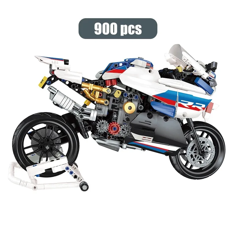 

900pcs City Mechanical Motorcycle Racing Car Building Blocks Creator Technical locomotive Supercar Assembly Toys For Children