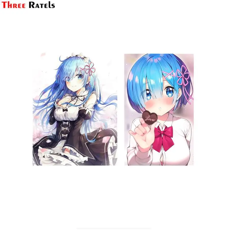 Аниме наклейка на автомобиль Three Ratels FC549 Re:Zero REM Виниловая для ноутбука компьютера