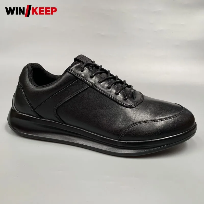 Кроссовки мужские из натуральной кожи на шнуровке дышащие спортивные туфли для