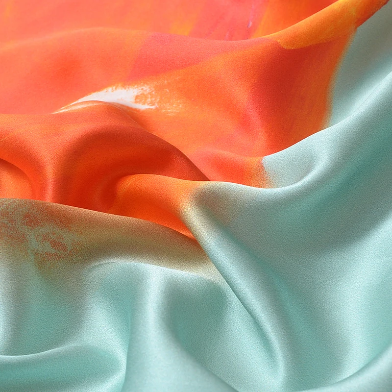 

HYSK 100% silk satin fabric exclusive border digital african custom print silk charmeuse duchess wholesale stock for dress E2394