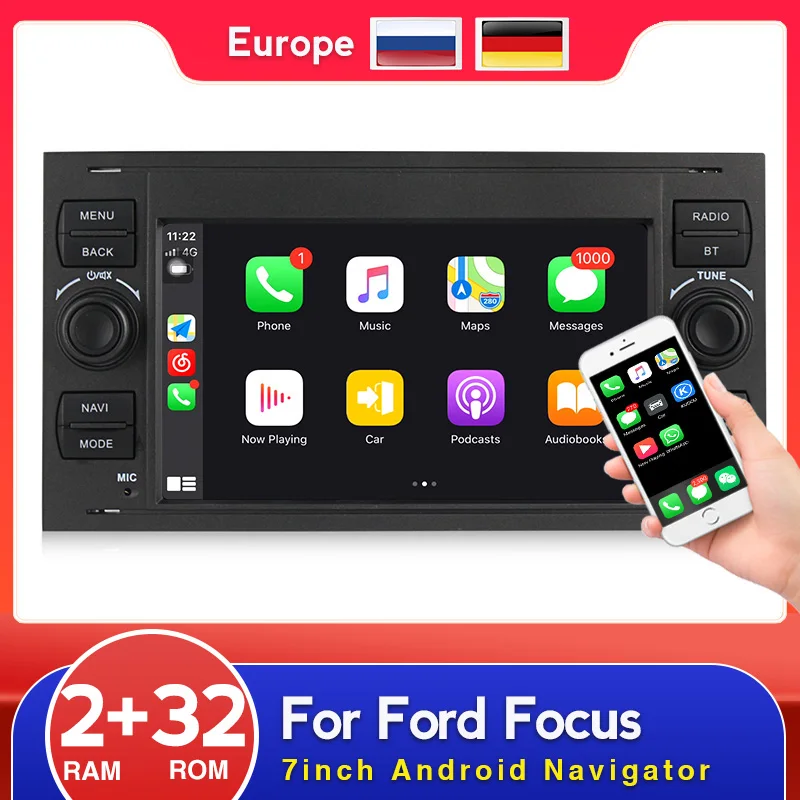 Автомагнитола MEKEDE мультимедийный плеер на Android с GPS для Ford Focus 2 Mondeo S C Max Kuga Fiesta Fusion