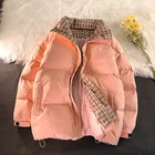 Новое поступление 2021, Толстая Женская Зимняя парка в стиле Харадзюку, Высококачественная подходящая ко всему теплая верхняя одежда в клетку с цветными блокировками