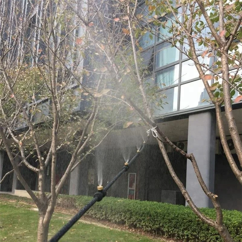 

Water Misting Cooling System Kit Summer Sprinkler Brass Nozzle Outdoor Garden Park Plants Spray Hose Watering