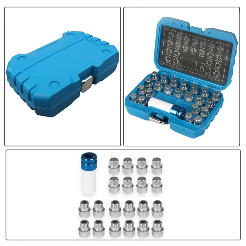 MR CARTOOL 23 шт. набор ключей для удаления винтов с замком на колесах Lugnut адаптером