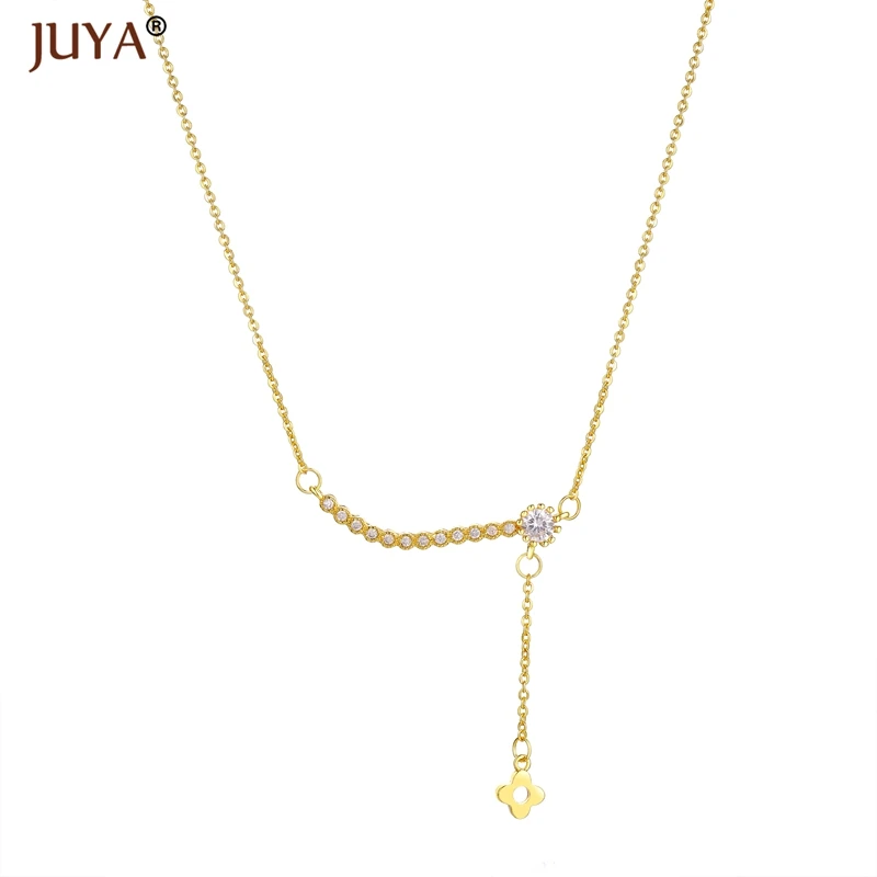 fashion statement necklaces for women Luxury Jewelry Copper Zircon Rhinestone Key Pendants Necklace Silver Femme