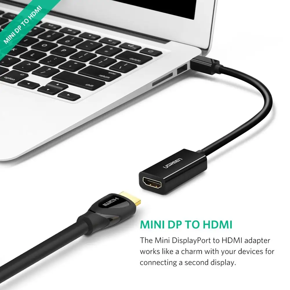Адаптер UGREEN Mini DisplayPort HDMI переходник DP папа мама адаптер Thunderbolt 2 0 4K x 2K/30Hz HDMI|Кабели