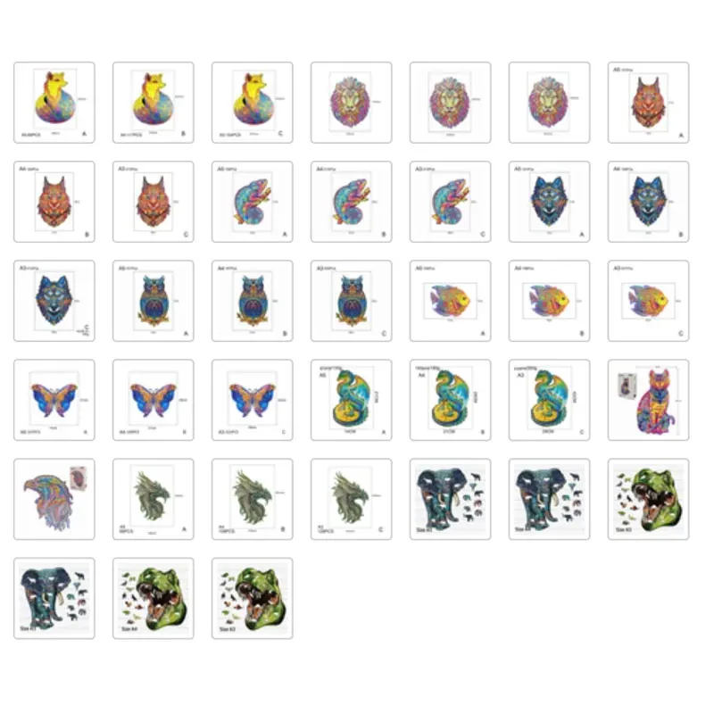 Wooden Puzzle Fox Set Toy Interesting Puzzles For Adults Kids Christmas Gifts Educational Games Toys | Спорт и развлечения