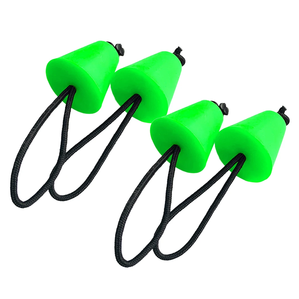 

Lot 4 Green Rubber Kayak Marine Boat Scupper Plugs Drain Holes Stoppers Bungs with Rope Lanyard