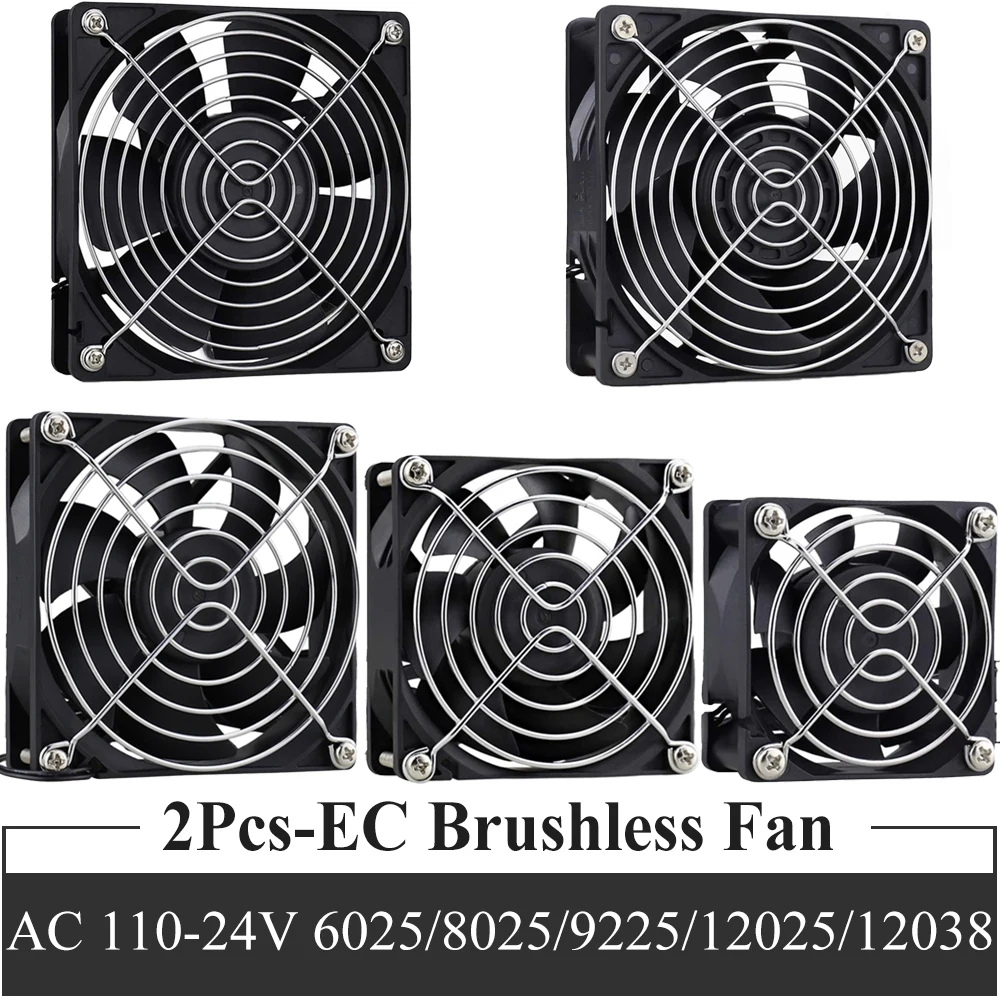2 шт. Gdstime EC Бесщеточный Охлаждающий вентилятор AC 110 в 120 220 240 В шарикоподшипник