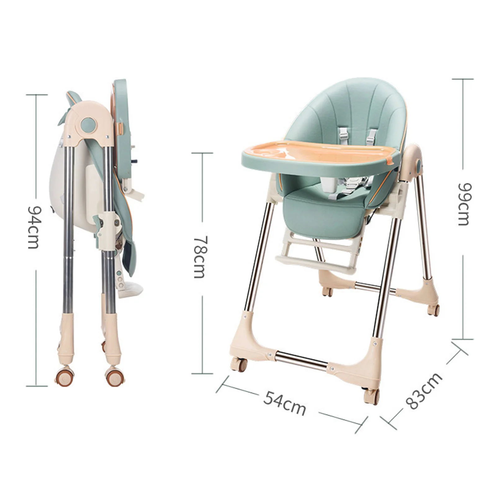 

Toddler Baby Feeding Chair High Chair Dinning Chair With Adjustable Heigh For 0-6 Years Old Child