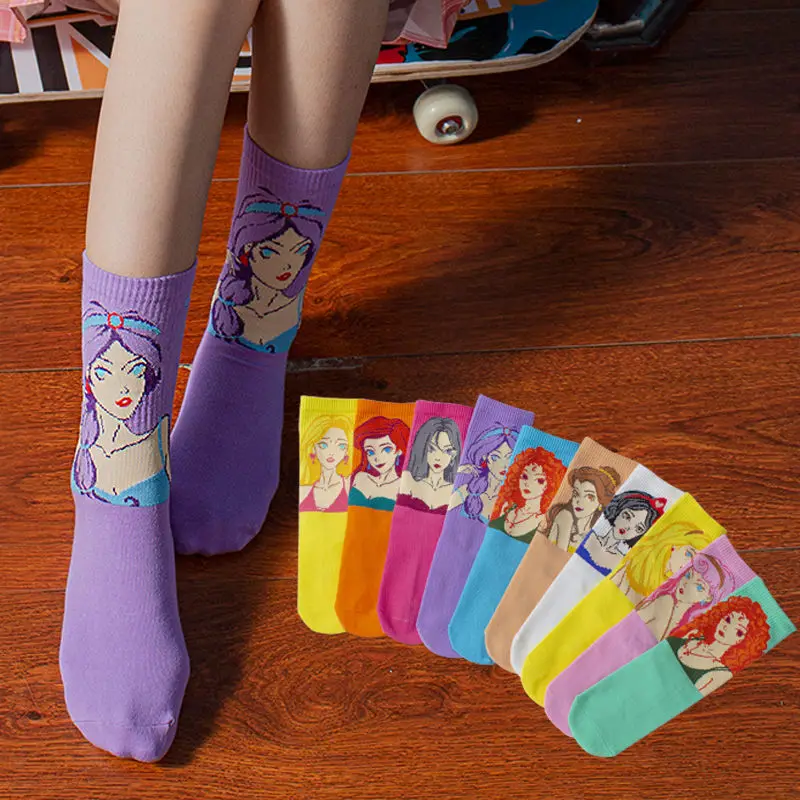 

High quality woman socks Japan Harajuku fashion novel and interesting woman socks happy art creative cute princess woman socks