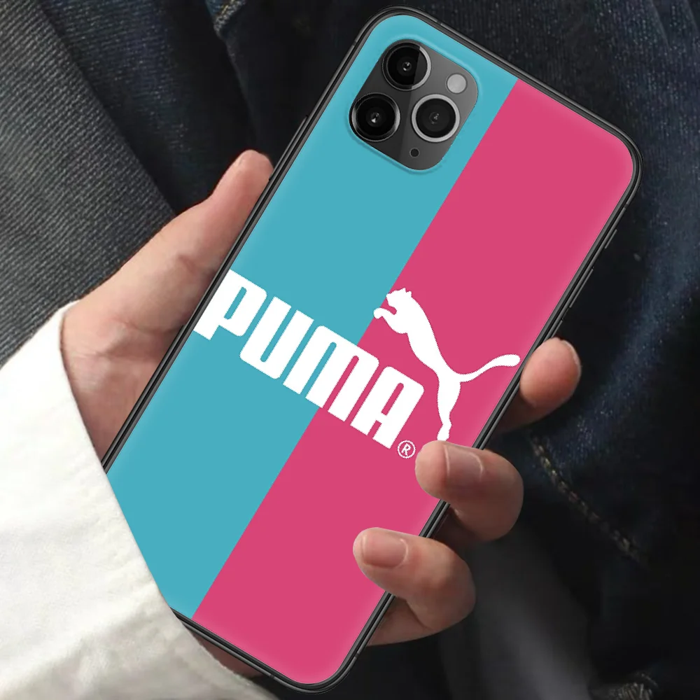 

Sports Leopard Brand Puma Phone Case For Iphone 11 12 Mini PRO XR X XS MAX 6 6s 7 8 Plus 5 5s SE 2020 black Hoesjes Silicone