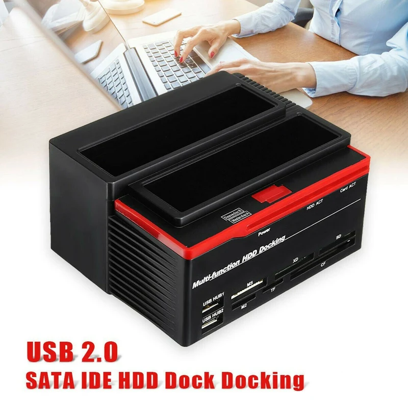 

External 2.5 Inch/3.5 Inch USB 3.0 to 2 SATA 1 IDE HDD Hard Drive Docking Station Drive Disk Clone Card Reader USB3.0 M2 TF SD S