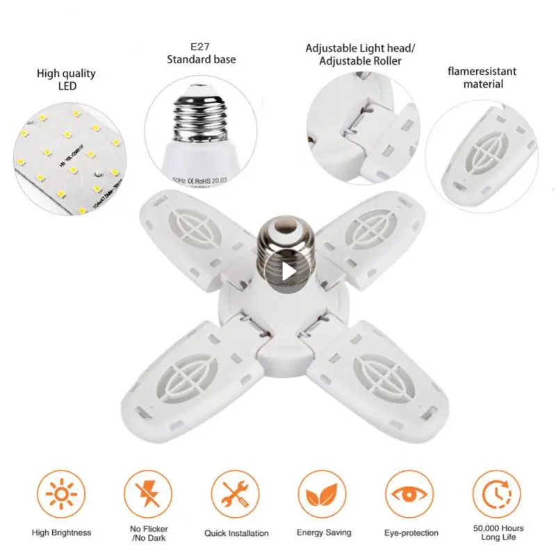 

Лампа светодиодная Складная для гаража, 38 Вт, 52/40 светодиодов