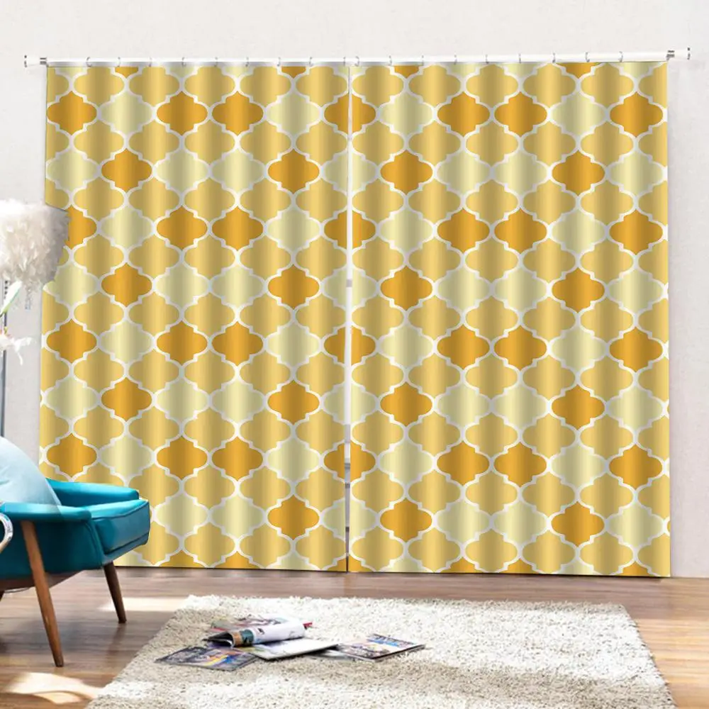 Занавески на окна с мультяшным желтым рисунком тканевые занавески из полиэстера