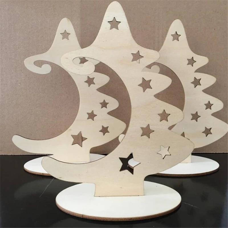 

Wood Slices With Stand Natural Unfinished Christmas Wooden Tree Star Crafts For Christmas Ornaments Home Decorations