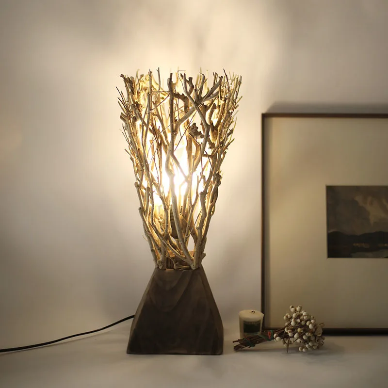 

Nordic retro tea room personality lamp handmade branch table lamp natural decorative lamp house bedside lamp WF1111510