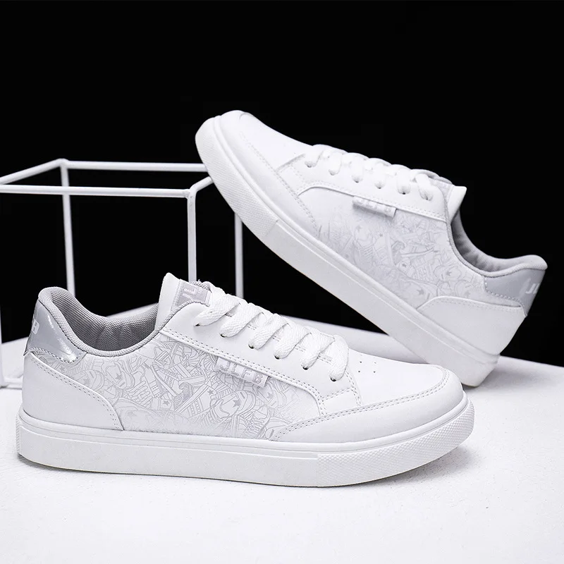 Мужская обувь; сезон весна-осень; мужская повседневная обувь; обувь из искусственной кожи на шнуровке; Цвет черный, белый; мужские кроссовки на плоской подошве; Tenis Masculino; большие размеры 39-46