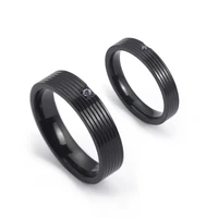 couple rings mens womens stainless steel lover black ring wedding engagement rings birthday gift jewelry