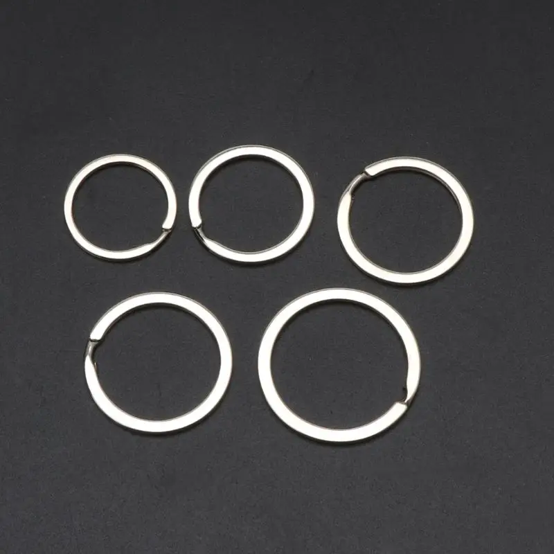 

100Pcs Metal Round Flat Keyring Round Split Key Rings Chain Keys Organizer Holder Jewelry Findings 25MM 28MM 30MM 35MM