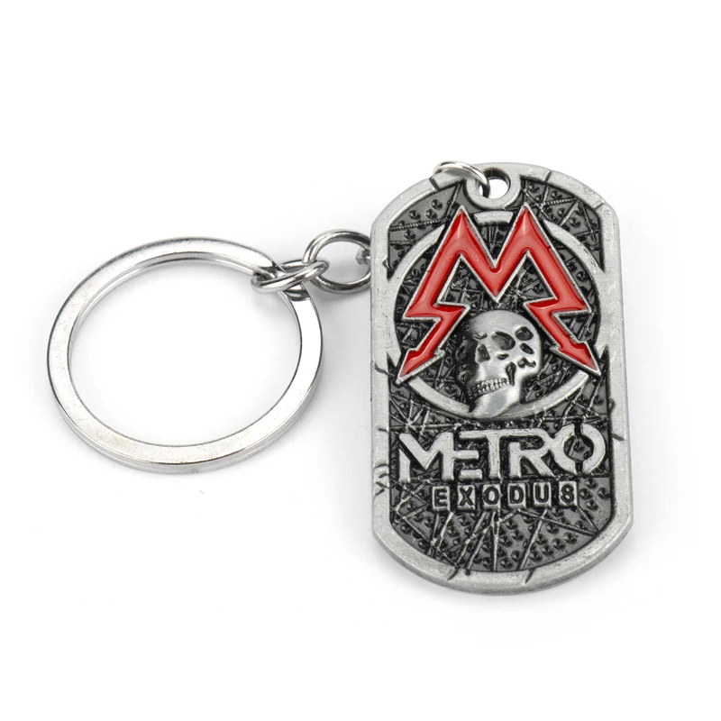 

PC Game Metro Exodus 2033 Necklace Dog Tag Pendant Leather Metal Key Chain Men Necklaces Charm Gifts Jewelry
