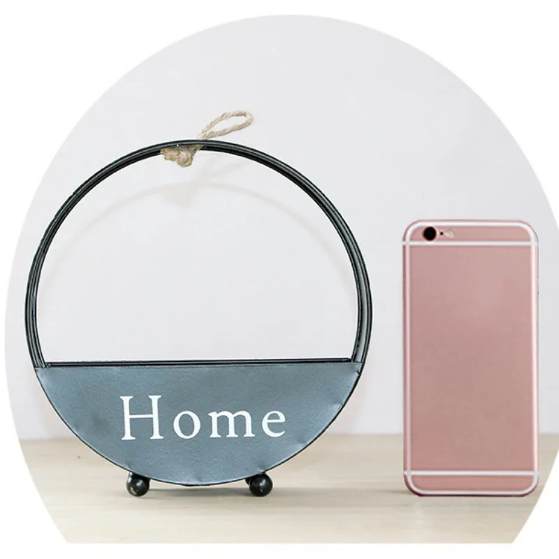 

European Style Hanging Flower Basket HOME Printed Iron Flower Pot Tabletop Decorative Plant Holder Wall Hanging Plant Containers