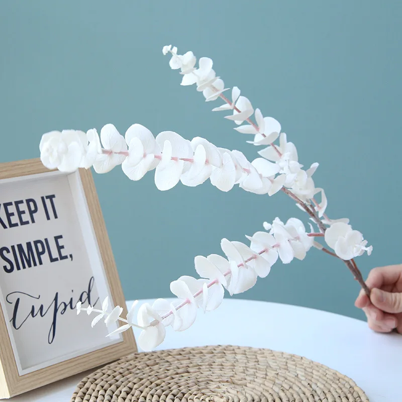 

2Pcs Artificial Plant Soft Gum Eucalyptus Leaves Simulated Plant Wedding Decoration Home Background Wall Decoration