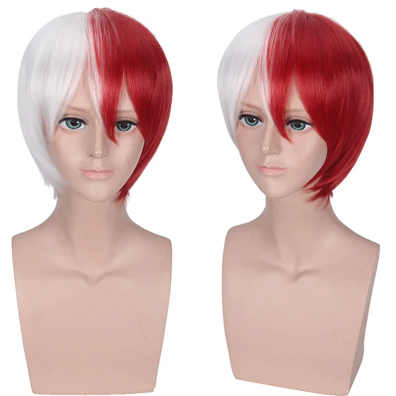 Boku no Hero academic Косплей костюмы My Midoriya Izuku Todoroki Shoto парик красные/белые волосы